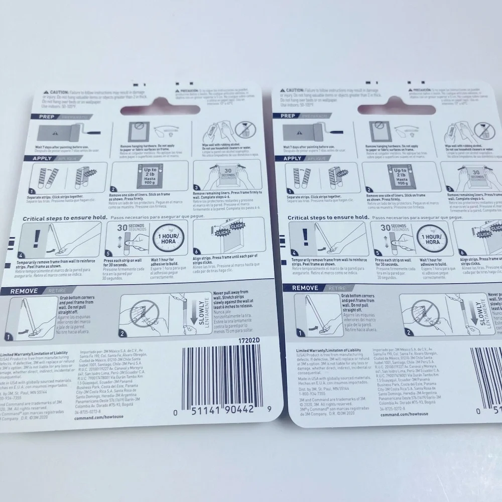 3M Command Brand 2 Pack Small Picture Hanging Strips